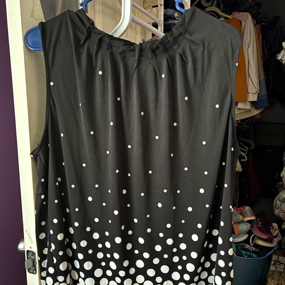 Black and White Polka Dot Sleeveless Top